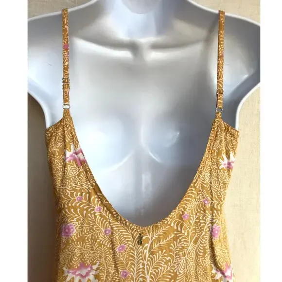 Beachgold Button Down Sundress with Ruffled Hem-Has Sml Ink Spots-size XS - Picture 6 of 11